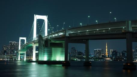 Rainbow Bridge from Odaiba at Night wallpaper