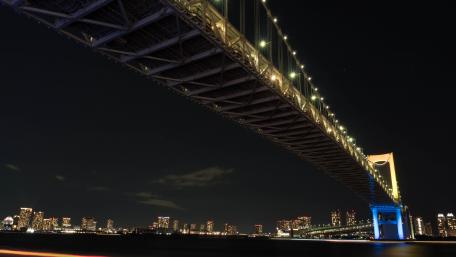Rainbow Bridge Viewed from Shibaura at Night wallpaper