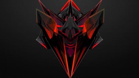 Futuristic Red and Black Geometric Design wallpaper
