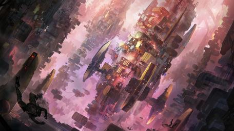 Futuristic Floating City of Dreams wallpaper