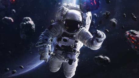 Astronaut Exploring the Depths of Space wallpaper