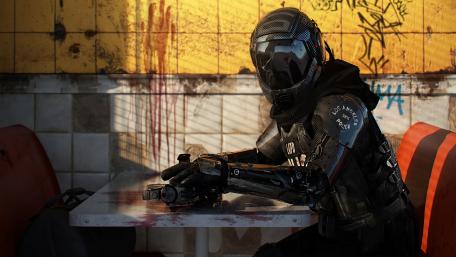 Futuristic Robo Police on Break wallpaper