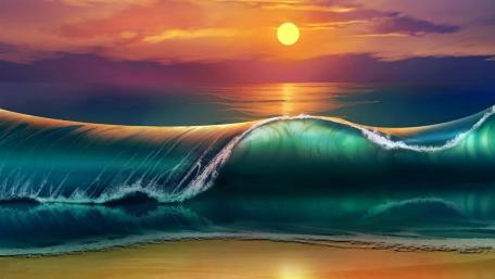 Sunset Wave Dreamscape wallpaper