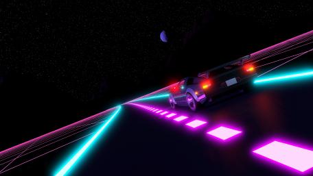 Neon Road Night Drive wallpaper