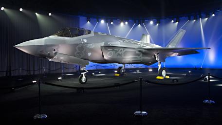 F-35A Stealth Fighter in Spotlight Showcase wallpaper