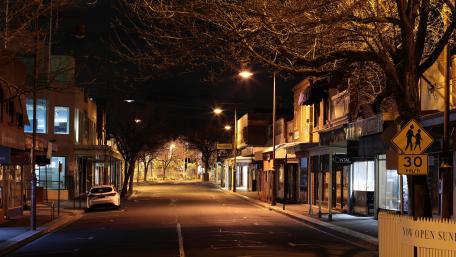 Melbourne night street wallpaper