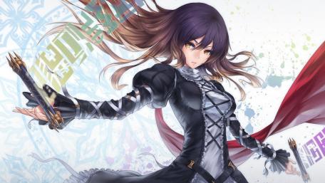 Fierce Anime Girl in Battle Attire wallpaper