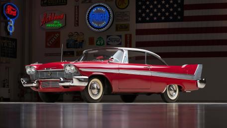 Classic Plymouth Fury in Vibrant Red Shine wallpaper