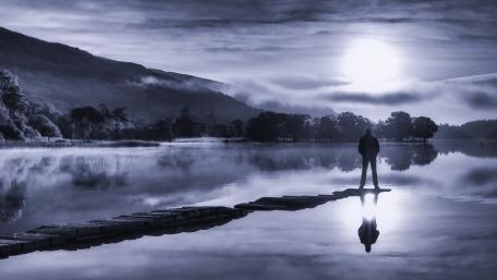 Silent Reflection at the Pier wallpaper