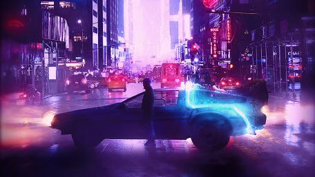 Delorean cyber ride wallpaper