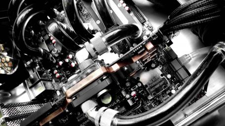 Intricate PC Hardware in Monochrome wallpaper