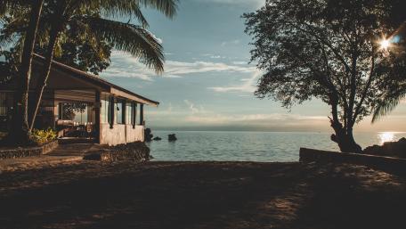 Seaside Cottage Sanctuary in Serenity wallpaper