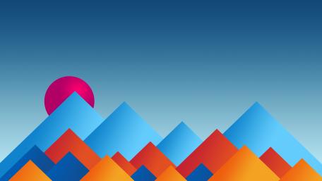Vibrant Peaks and Triangles in Minimal Design wallpaper