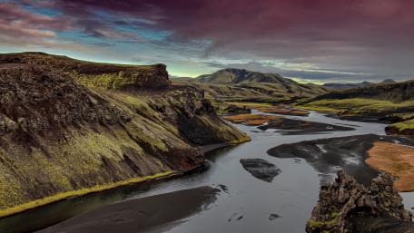 Serene Military Landscape of a Majestic River wallpaper