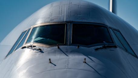 Cockpit Perspective of a Modern Airplane wallpaper