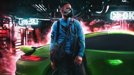 Cyberpunk Dreams in Neon Lights wallpaper