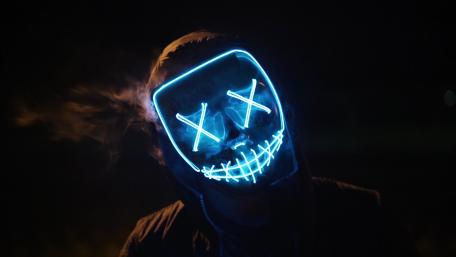 Neon Masked Hilarity wallpaper