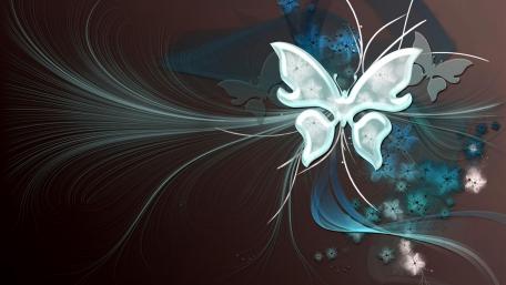 Whimsical Butterfly in Abstract Style wallpaper
