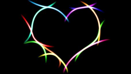 Neon Heart of Love in Darkness wallpaper