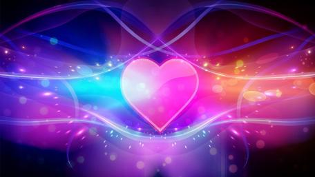 Glowing Heart in Pink Abstraction wallpaper