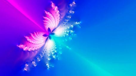 Vibrant Neon Fractal Waves of Color wallpaper