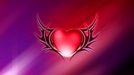 Glowing Heart Tattoo with Romantic Vibes wallpaper