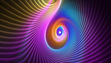 Vibrant 3D Neon Spiral Art Wallpaper wallpaper