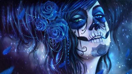 Blue Sugar Skull wallpaper