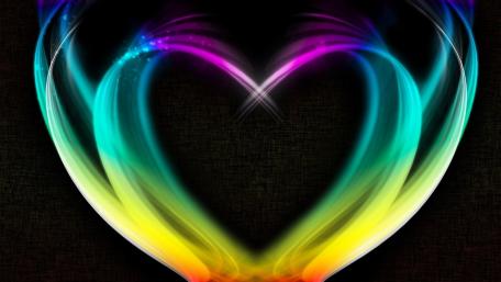 Vibrant Neon Heart Abstract Art wallpaper