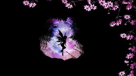 Enchanted Fairy Silhouette in Dreamland wallpaper