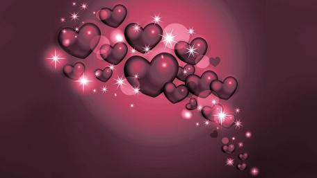 Romantic Hearts in Pink Tones wallpaper