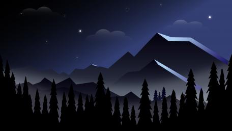 Starry Night Over Minimalist Peaks wallpaper
