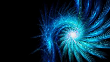 Electric Blue Fractal Swirl Art Wallpaper wallpaper
