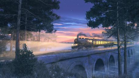 Mystical Evening Express Journey wallpaper