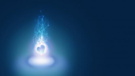 Ethereal Blue Heart Glow Wallpaper wallpaper