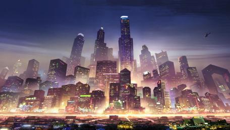 Futuristic Urban Dreamscape wallpaper