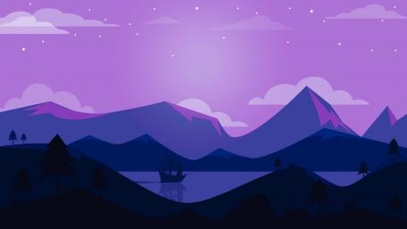 Serene Nightscape with Distant Ship wallpaper