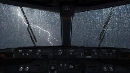 Flight in the Eye of the Storm: Cockpit View wallpaper