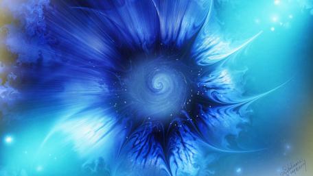 Vibrant Blue Swirl of Creativity and Depth wallpaper