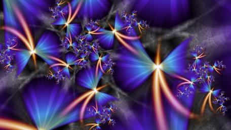 Vibrant Blue Fractal Elegance wallpaper