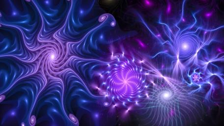 Vibrant Neon Fractals in Motion wallpaper