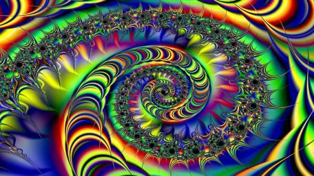 Vibrant Spiral of Colorful Abstract Art wallpaper