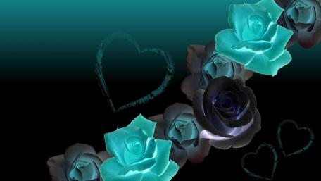 Elegant Roses and Hearts in Stunning Artistry wallpaper