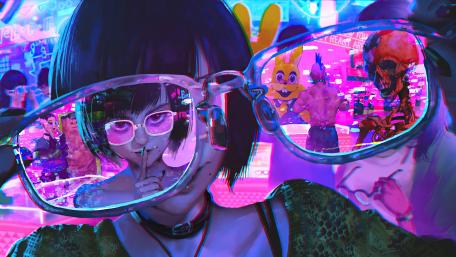 Neon Visions in a Cyberpunk World wallpaper