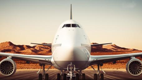 Majestic Boeing 747-8 in Golden Light wallpaper