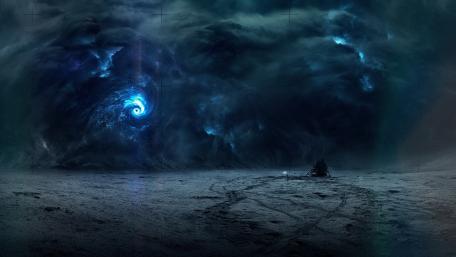 Mysterious Storm Gathering in the Abyssal Void wallpaper