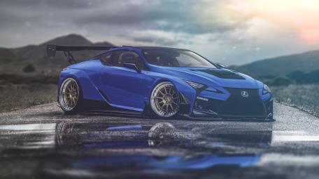 Lexus LC 500 Sleek Design in Blue wallpaper