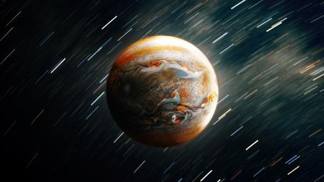 Jupiter in Motion with Star Trails wallpaper