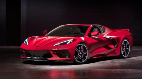 Sleek Red Chevrolet Corvette in 4K Detail wallpaper