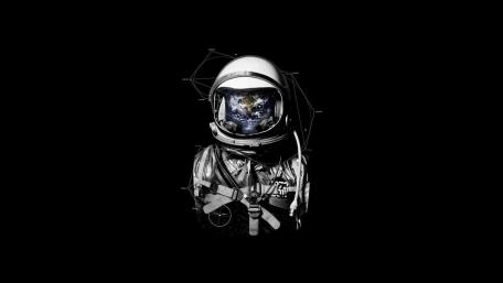 Astronaut Gazing at Earth from the Cosmos wallpaper